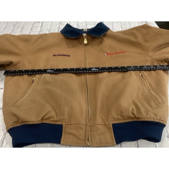 Burnham Jacket Men's Size L Color Brown Canvas Bomber Style Quilted Lining - Picture 9 of 10